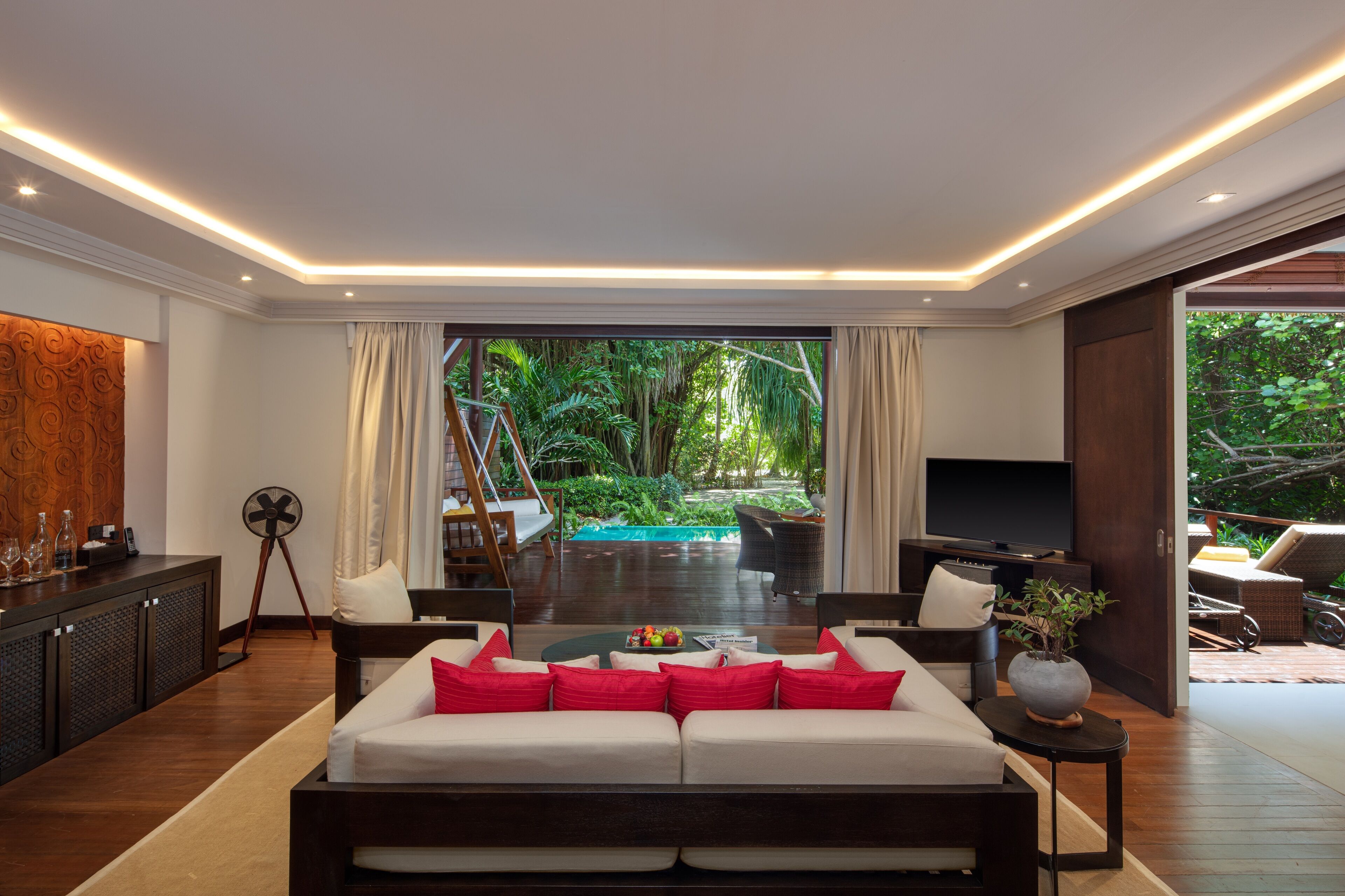 meedhupparu residence with pool | living area | lcd tv, ping pong, toys