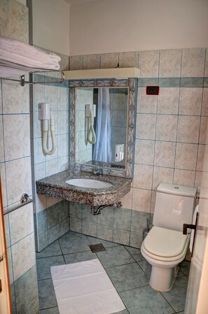 Hair dryer, towels