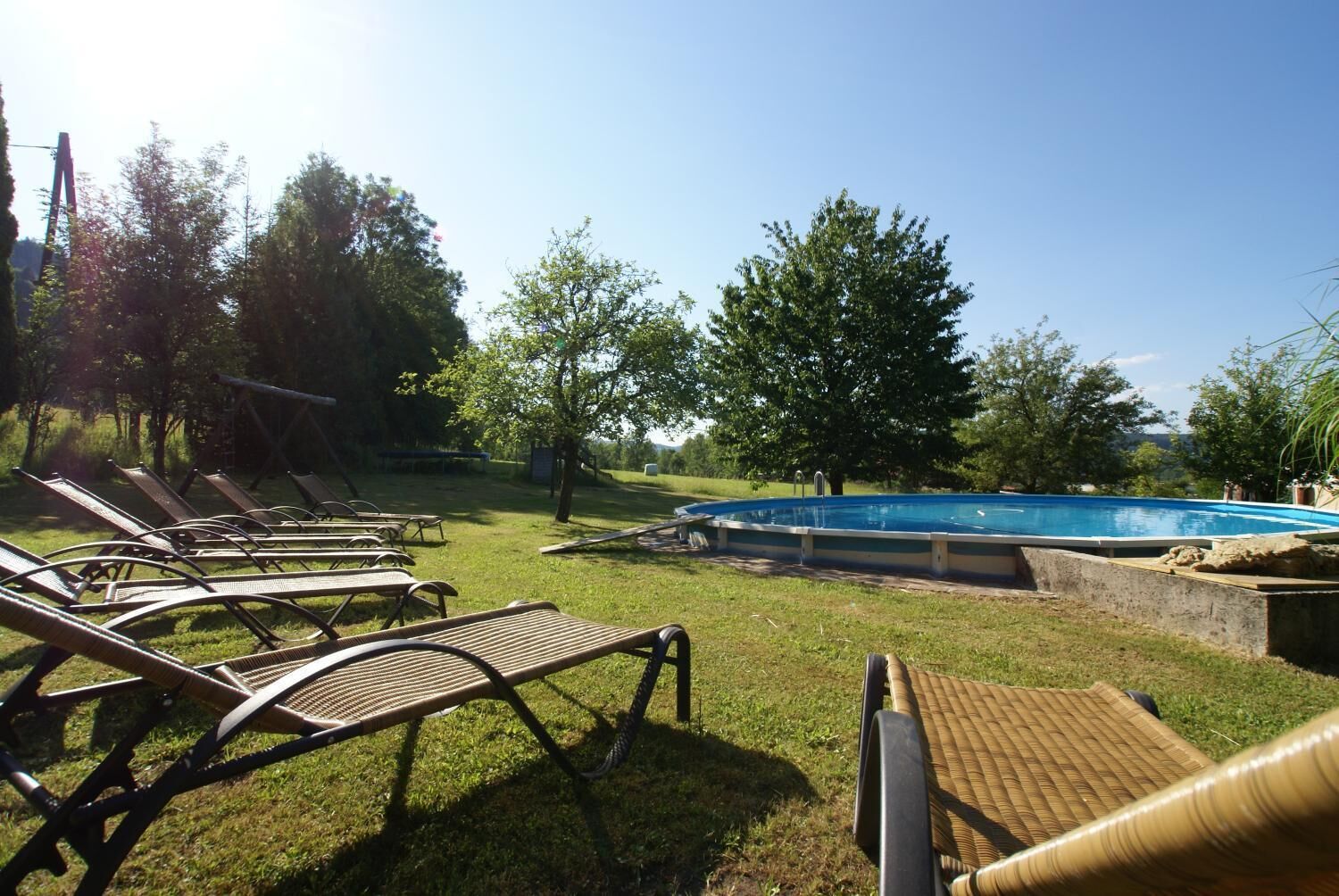 Outdoor pool, sun loungers