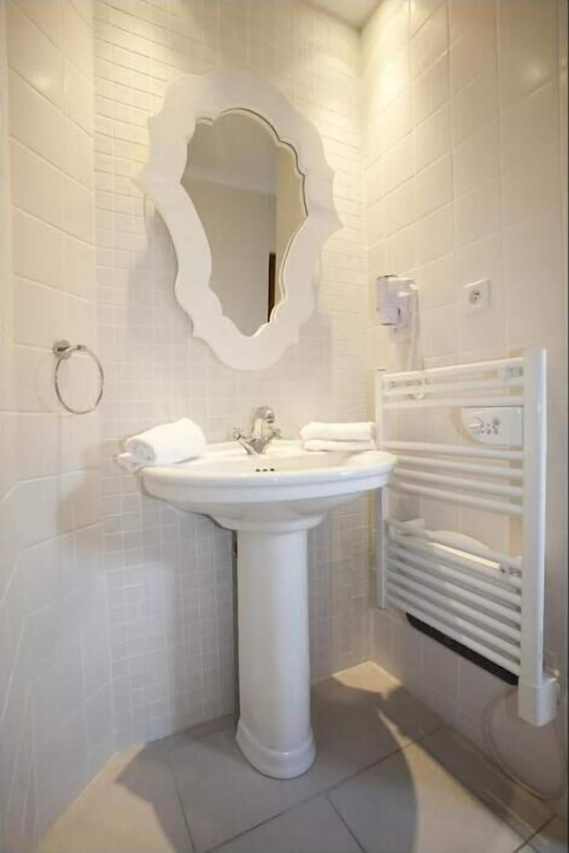 free toiletries, hair dryer, towels