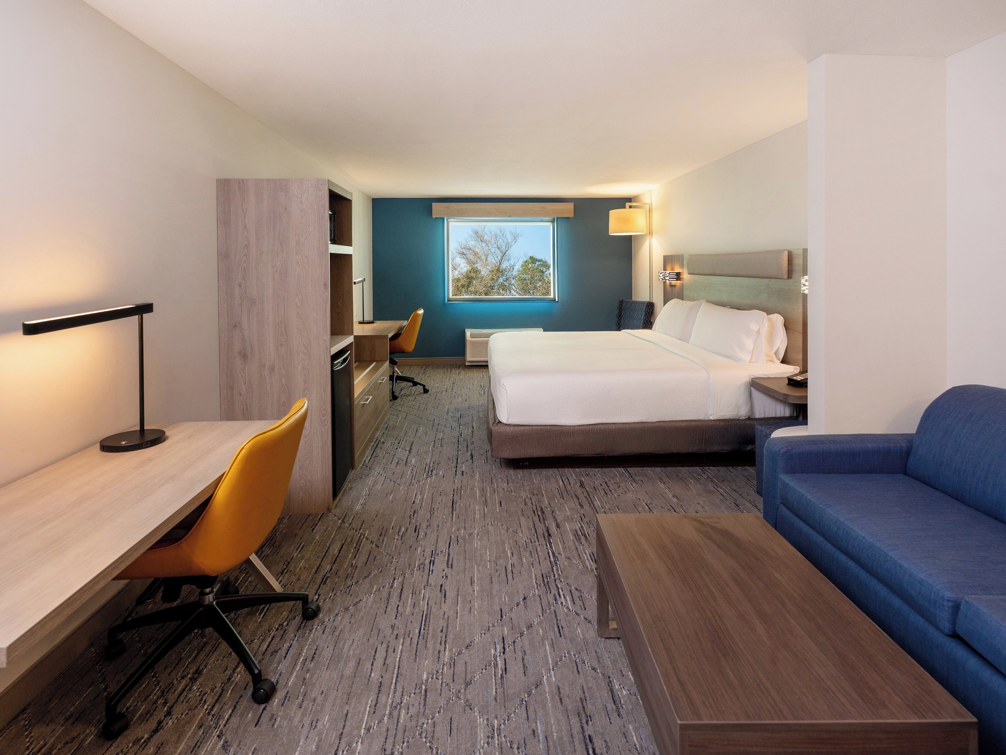Suite, 1 King Bed | Desk, blackout curtains, iron/ironing board, free WiFi