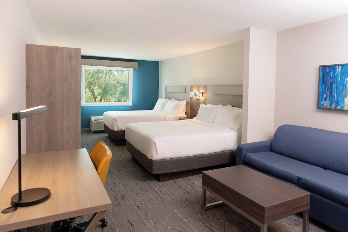 Suite, 2 Queen Beds | Desk, blackout drapes, iron/ironing board, WiFi (free)