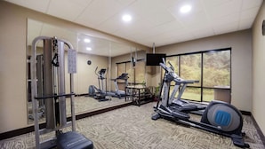 A gym with cardio machines, a weight bench, and a mirror. - Comfort Inn & Suites Midway - Tallahassee West (Midway)