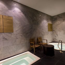 Couples treatment rooms, sauna, hot tub, steam room, hot stone massages