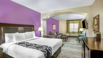 Deluxe Suite, 1 King Bed, Non Smoking | Premium bedding, desk, blackout curtains, iron/ironing board