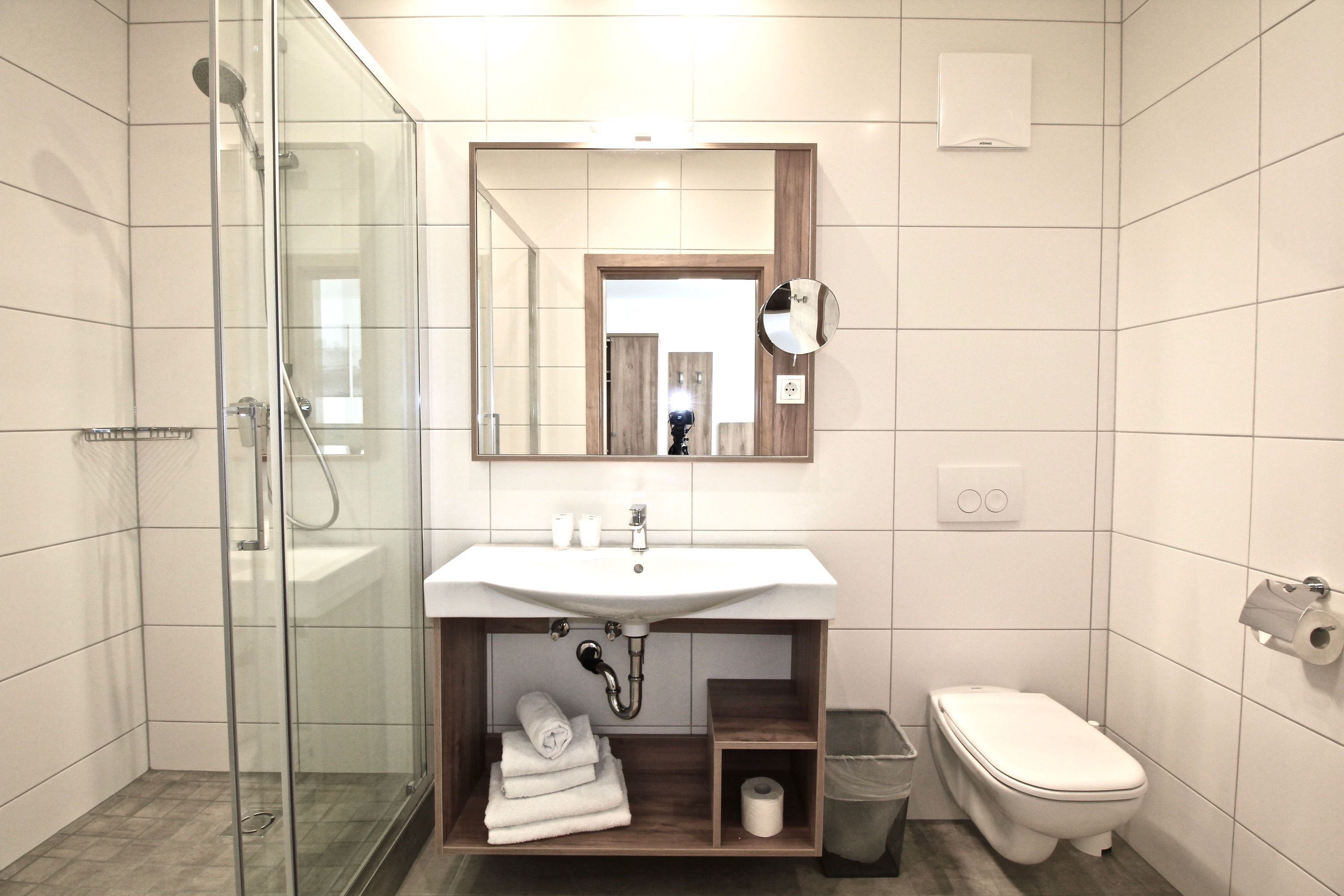 free toiletries, hair dryer, towels