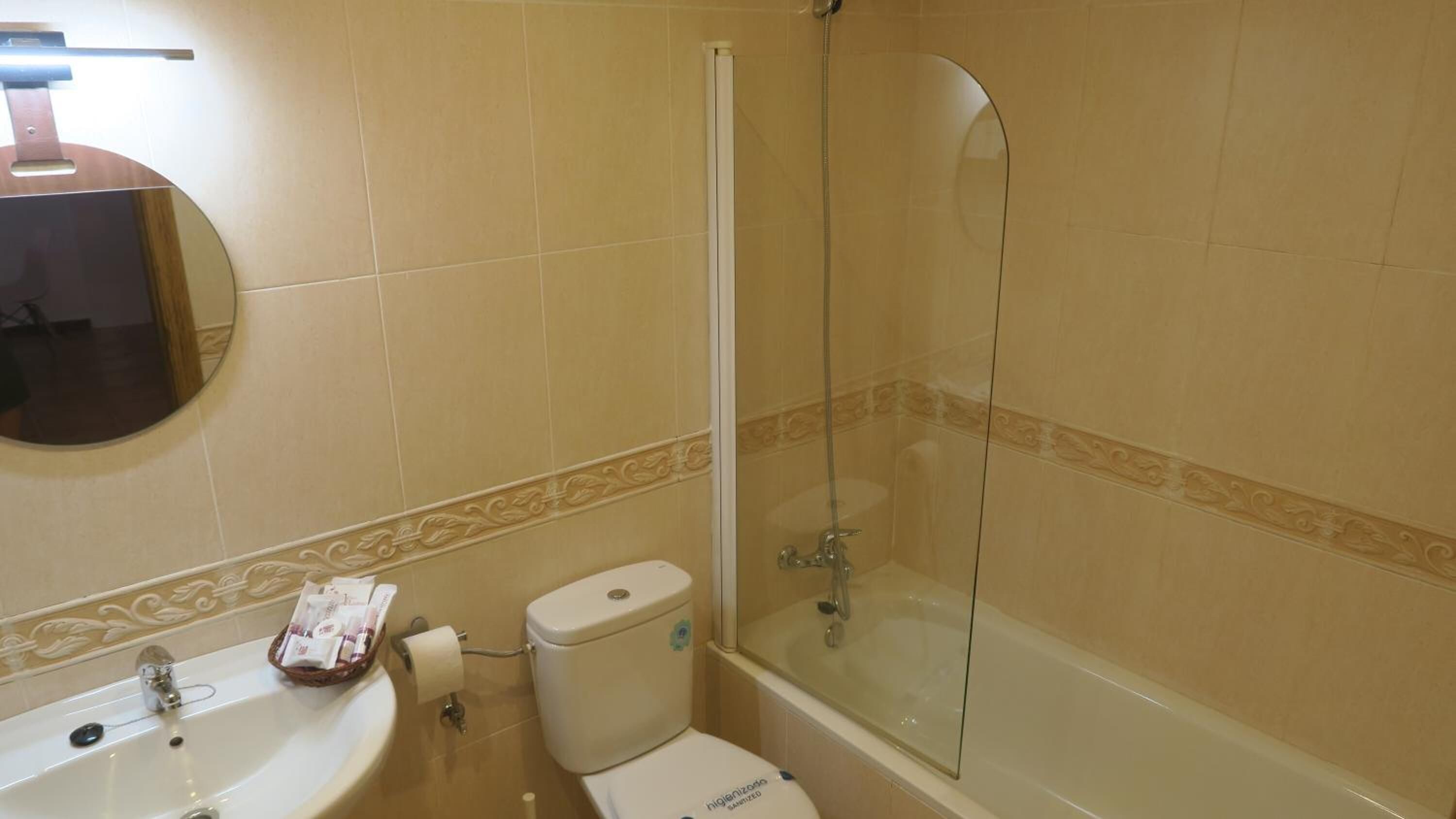 free toiletries, hair dryer, towels