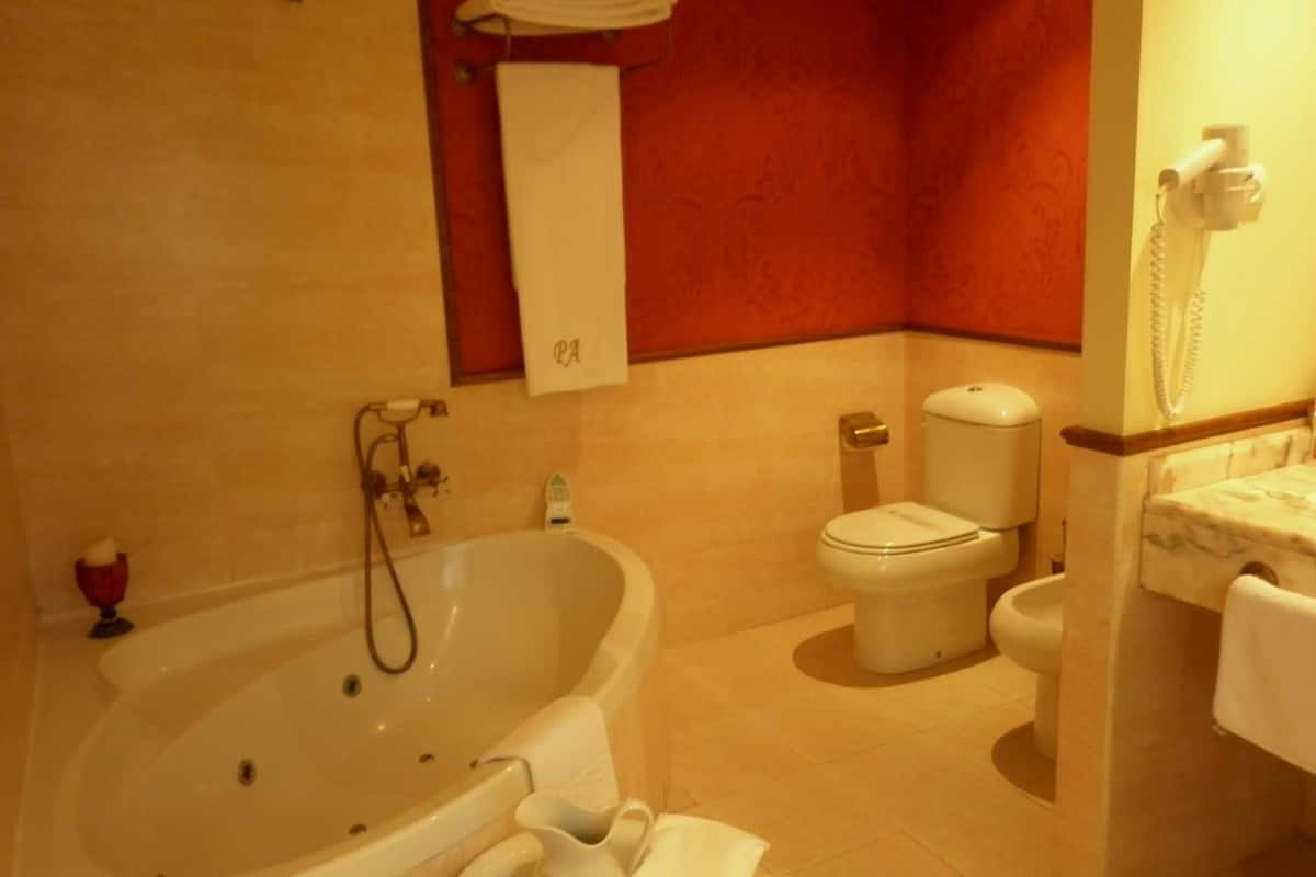 free toiletries, hair dryer, towels
