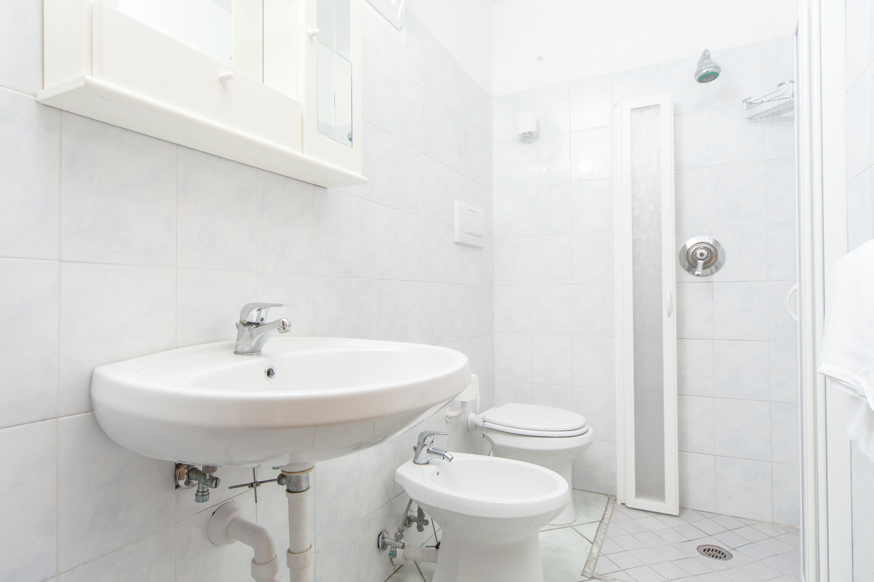 shower, free toiletries, hair dryer, bidet