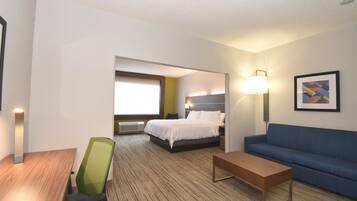 In-room safe, desk, laptop workspace, blackout curtains