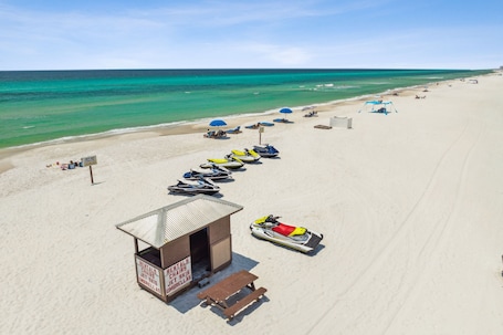 On the beach, white sand, snorkeling, surfing