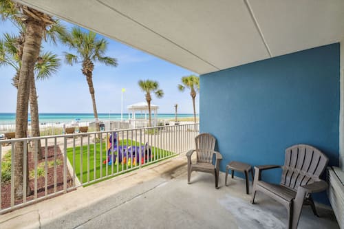 Room, 2 Queen Beds, Kitchen, Beachfront (Walkout) | Terrace/patio