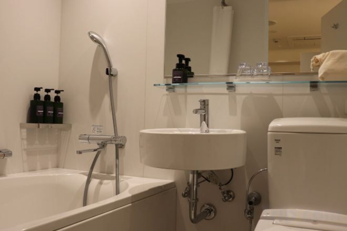 Duschwanne, Komfortbadewanne, kostenlose Toilettenartikel, Haartrockner