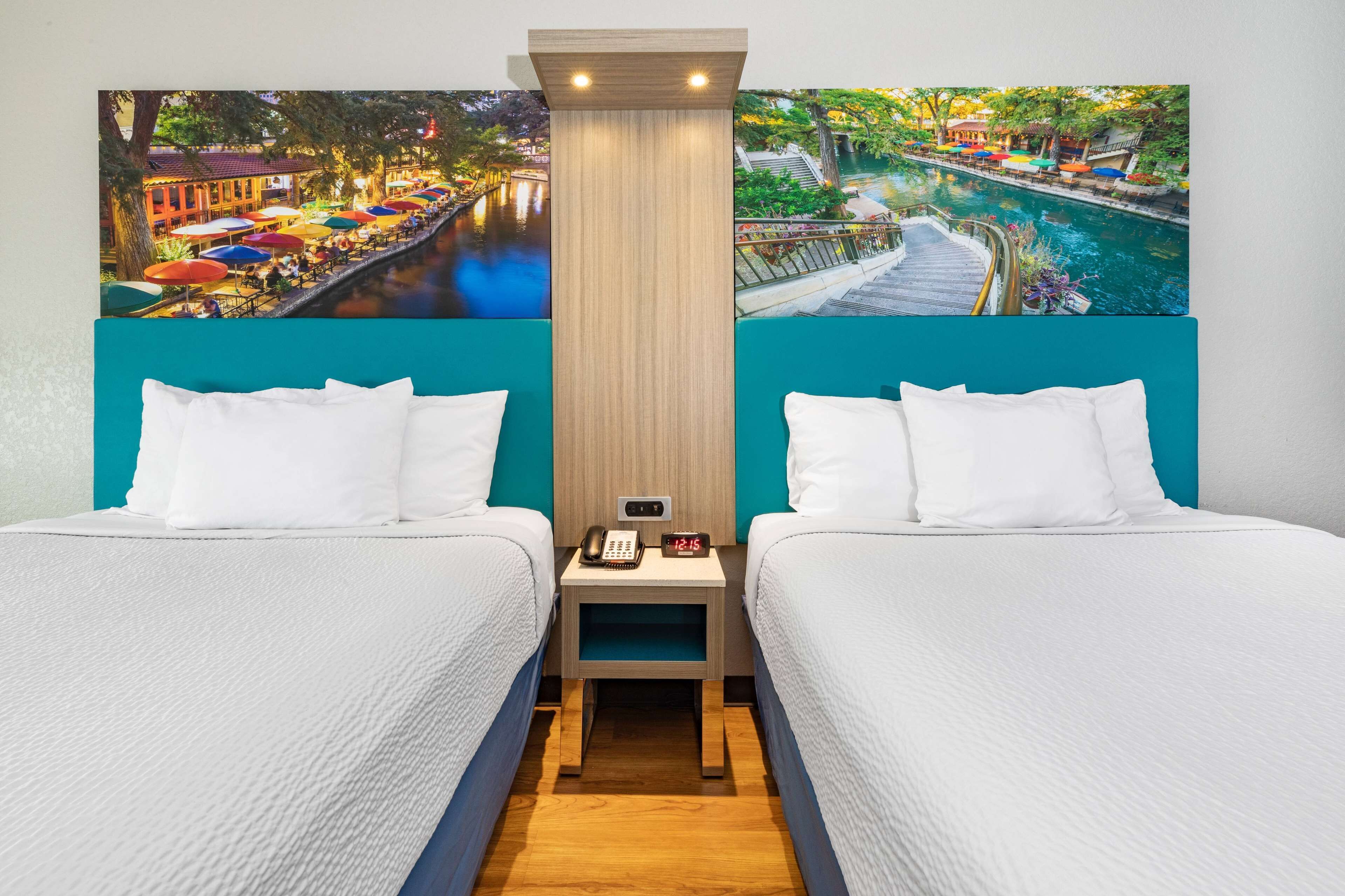 Room, 2 Queen Beds, Non Smoking | Pillow-top beds, desk, blackout curtains, iron/ironing board