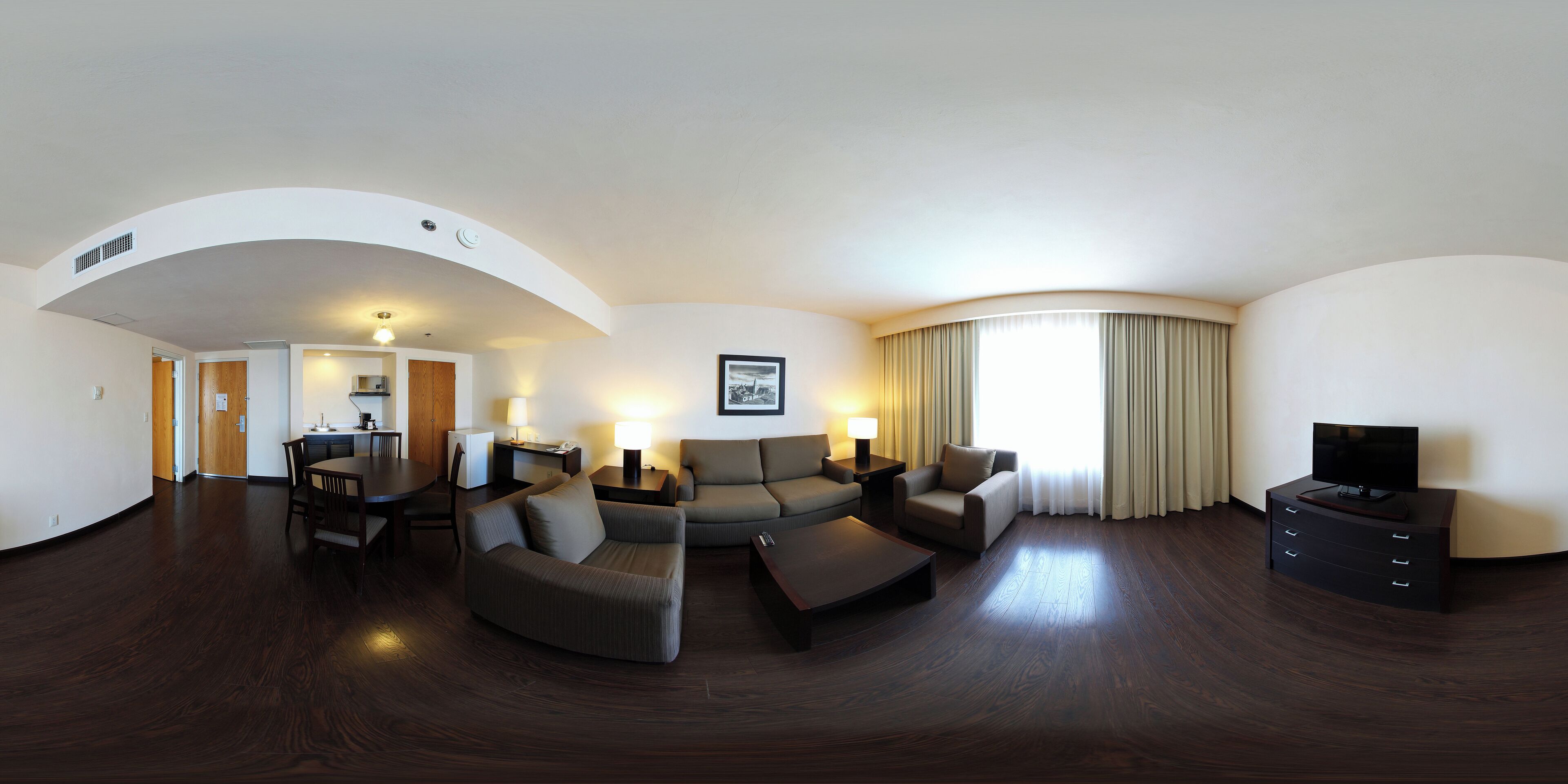 hypo-allergenic bedding, in-room safe, desk, blackout curtains