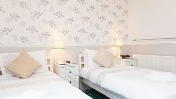 Habitación con 2 camas individuales | Caja fuerte, tabla de planchar con plancha, wifi gratis y ropa de cama