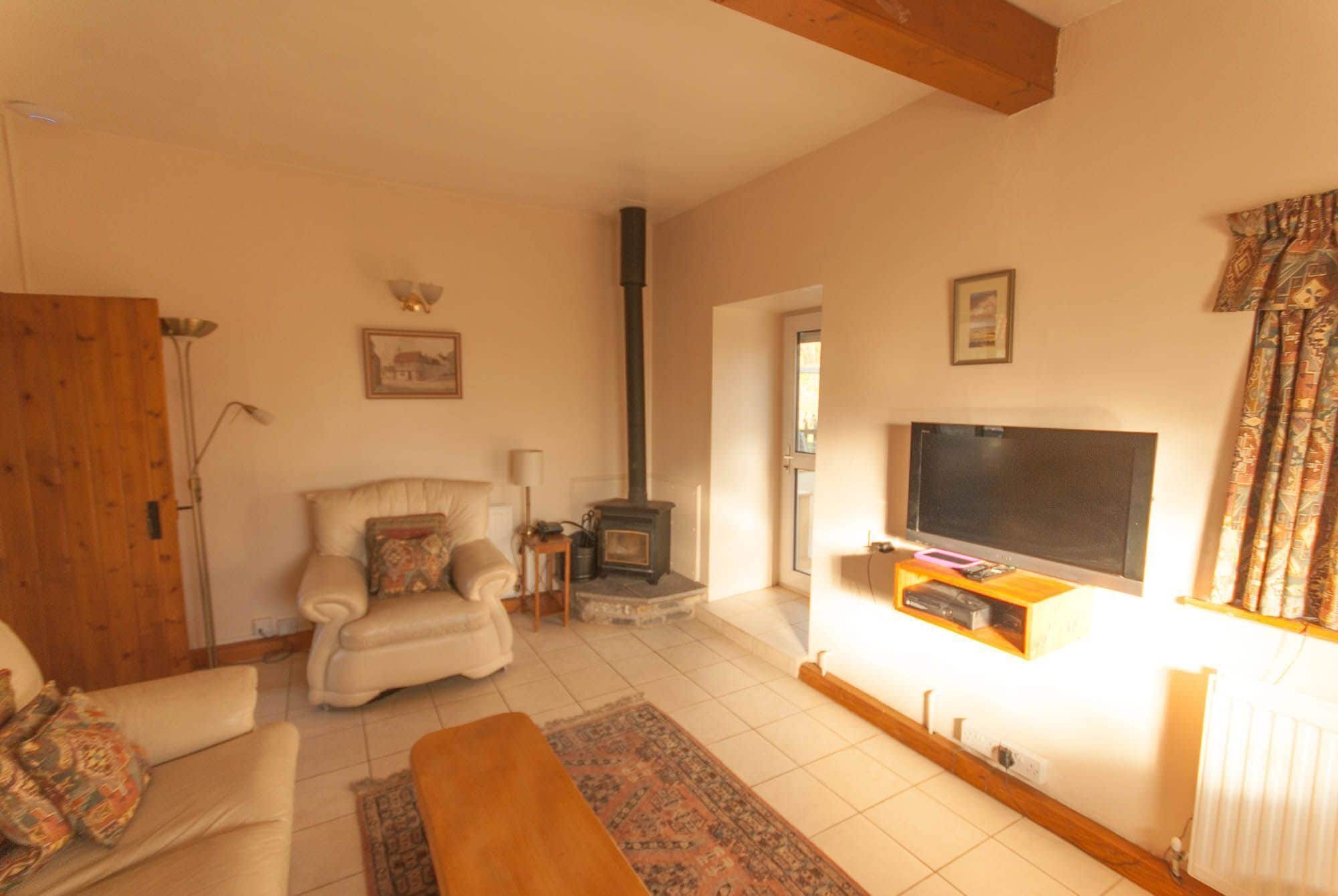 Cottage, 2 Bedrooms (Byre Cottage) | Living room | Flat-screen TV, fireplace, DVD player