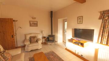 Cottage, 2 Bedrooms (Byre Cottage) | Living room | Flat-screen TV, fireplace, DVD player