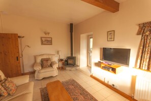 Cottage, 2 Bedrooms (Byre Cottage) | Living room | Flat-screen TV, fireplace, DVD player