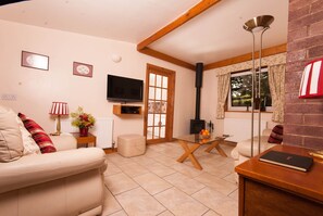 Cottage, 2 Bedrooms (Mendip Magic) | Living room | Flat-screen TV, fireplace, DVD player - Greyfield Farm Cottages (Bristol)