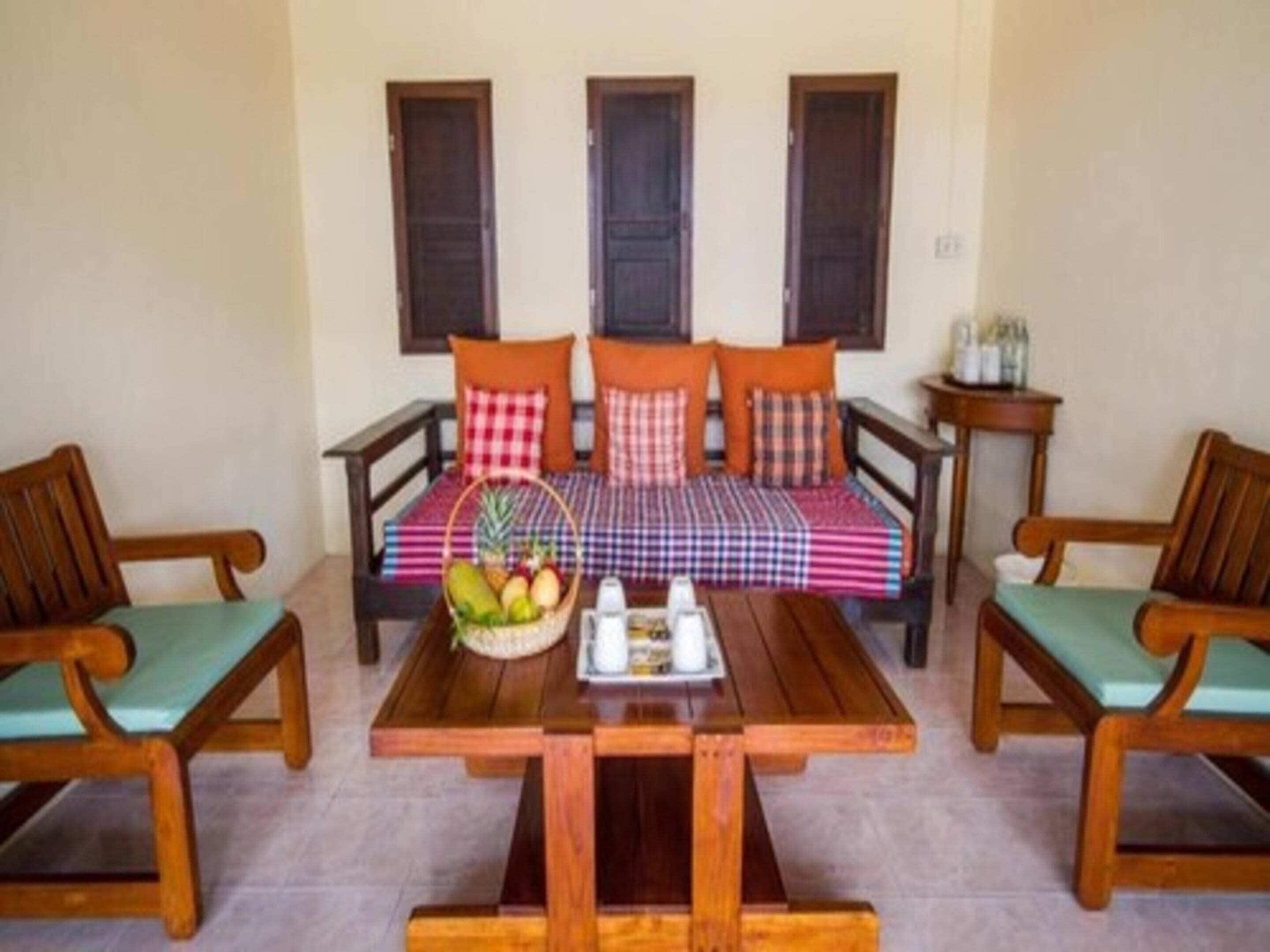 family double or twin room | living room | tv, dvd player