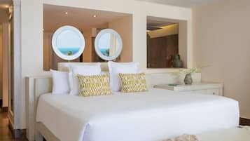 Premium bedding, down comforters, free minibar, in-room safe