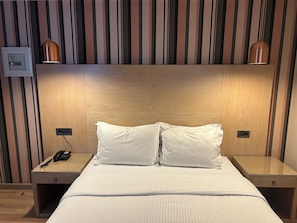 Double Room | Memory foam beds, desk, blackout drapes, soundproofing