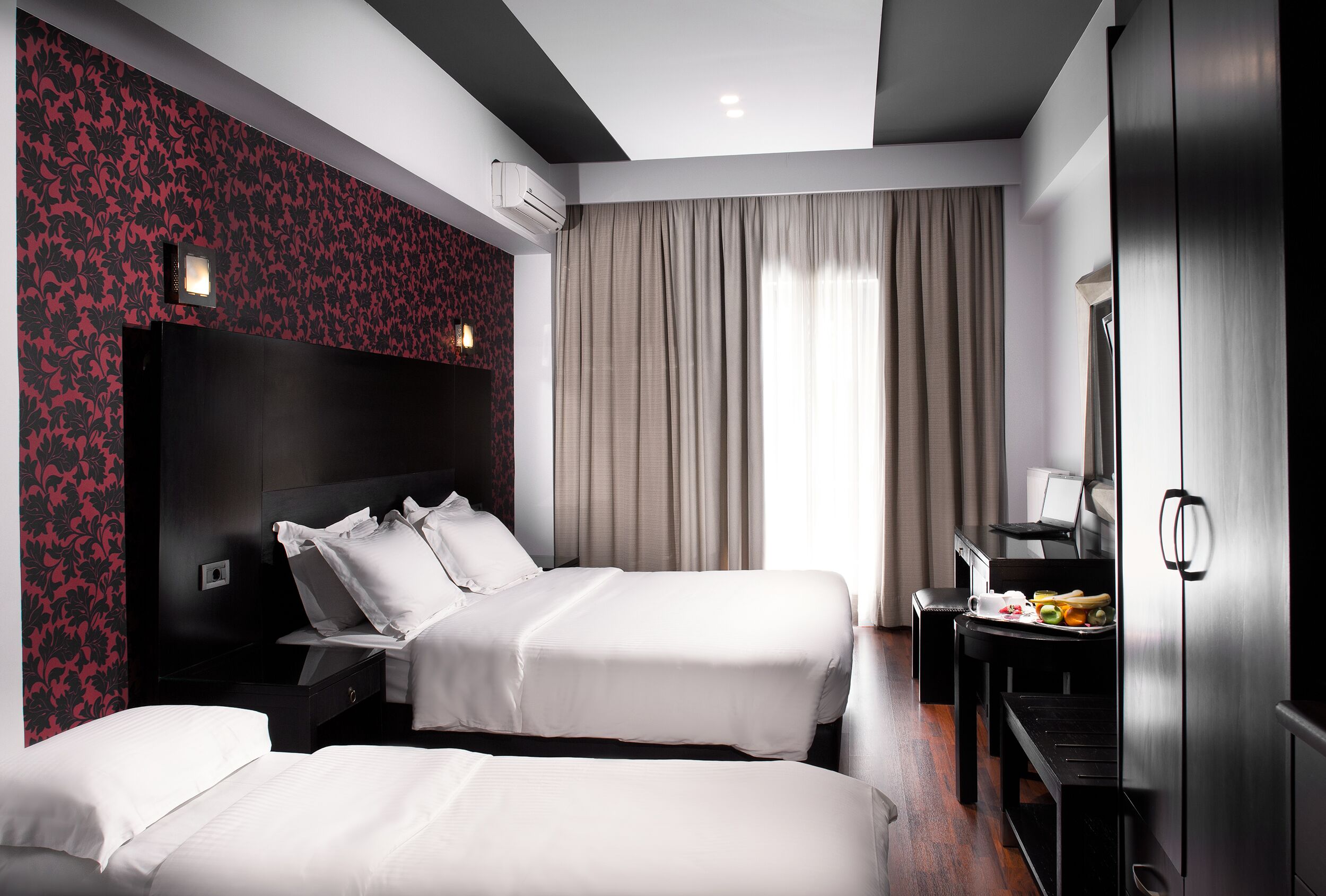 Triple Room | Memory foam beds, desk, blackout drapes, soundproofing