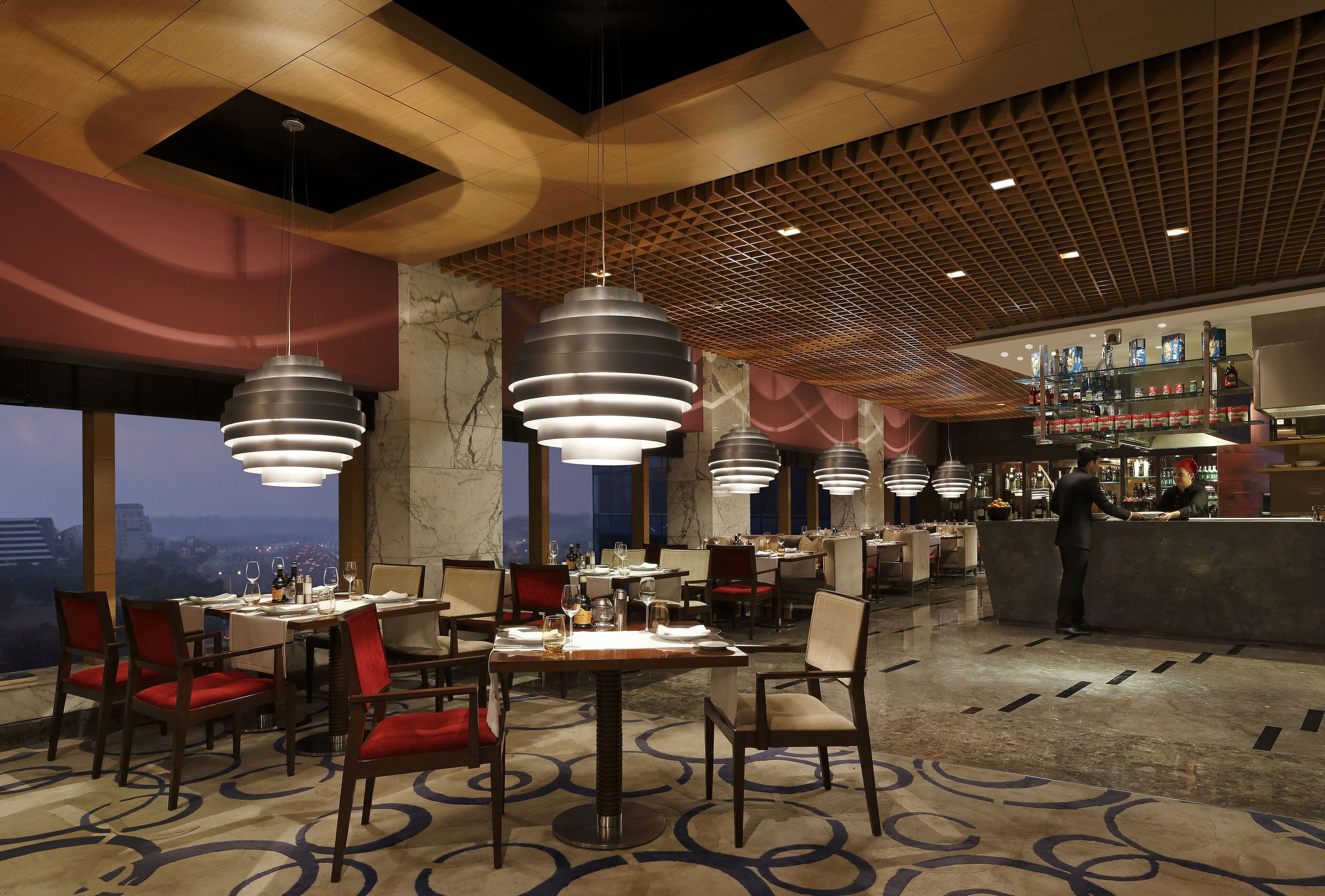 5 restaurants, breakfast, lunch, dinner served; indian cuisine