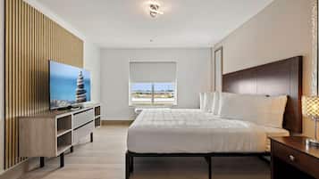 Roupas de cama premium, cofres nos quartos, individualmente mobiliados