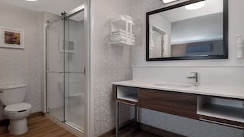 Suite, 1 King Bed, Refrigerator & Microwave (Wet bar) | Bathroom shower