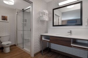 Suite, 1 King Bed, Refrigerator & Microwave (Wet bar) | Bathroom shower