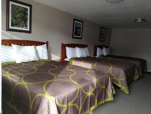 Desk, free WiFi, bed sheets