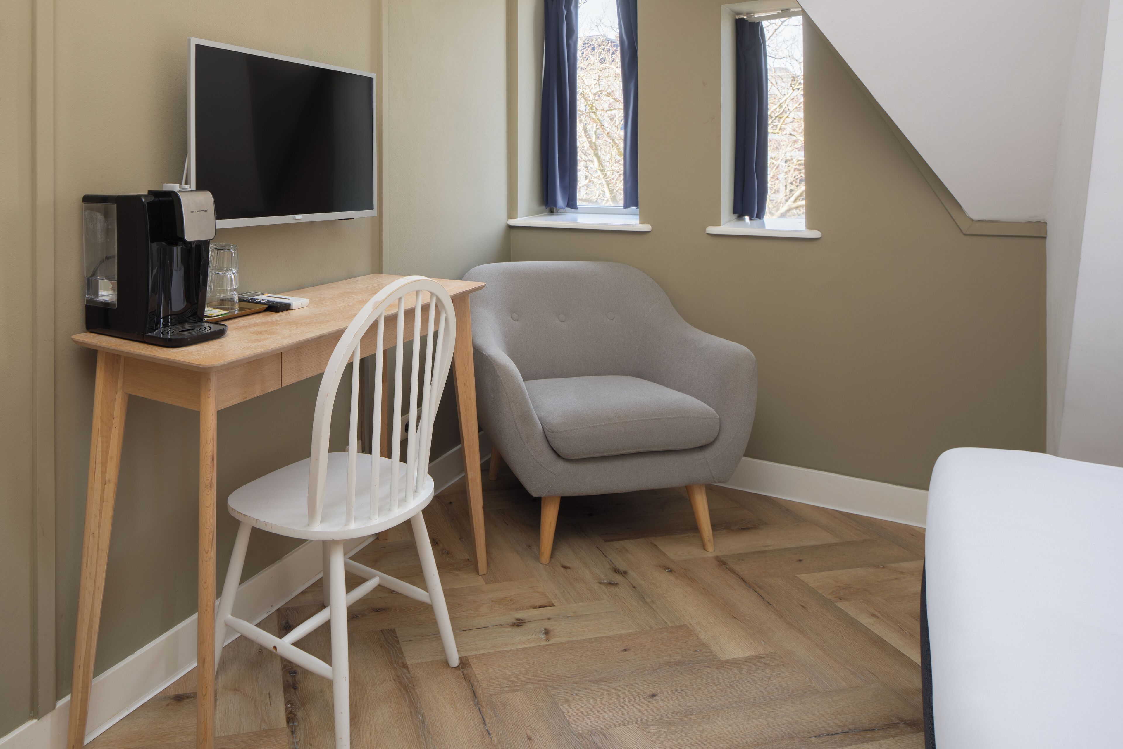 comfort double room | in-room safe, desk, laptop workspace, blackout curtains