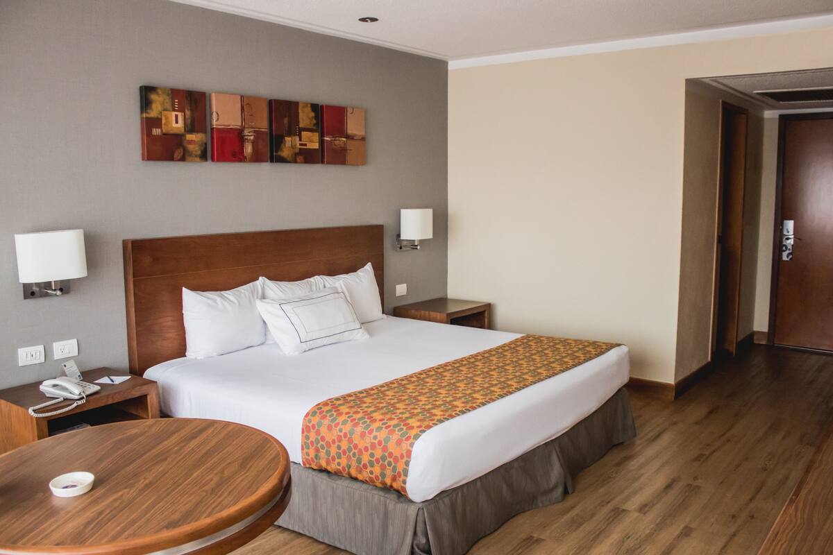 Habitación estándar, 1 cama King size, baño en la habitación | Ropa de cama de alta calidad y caja de seguridad en la habitación