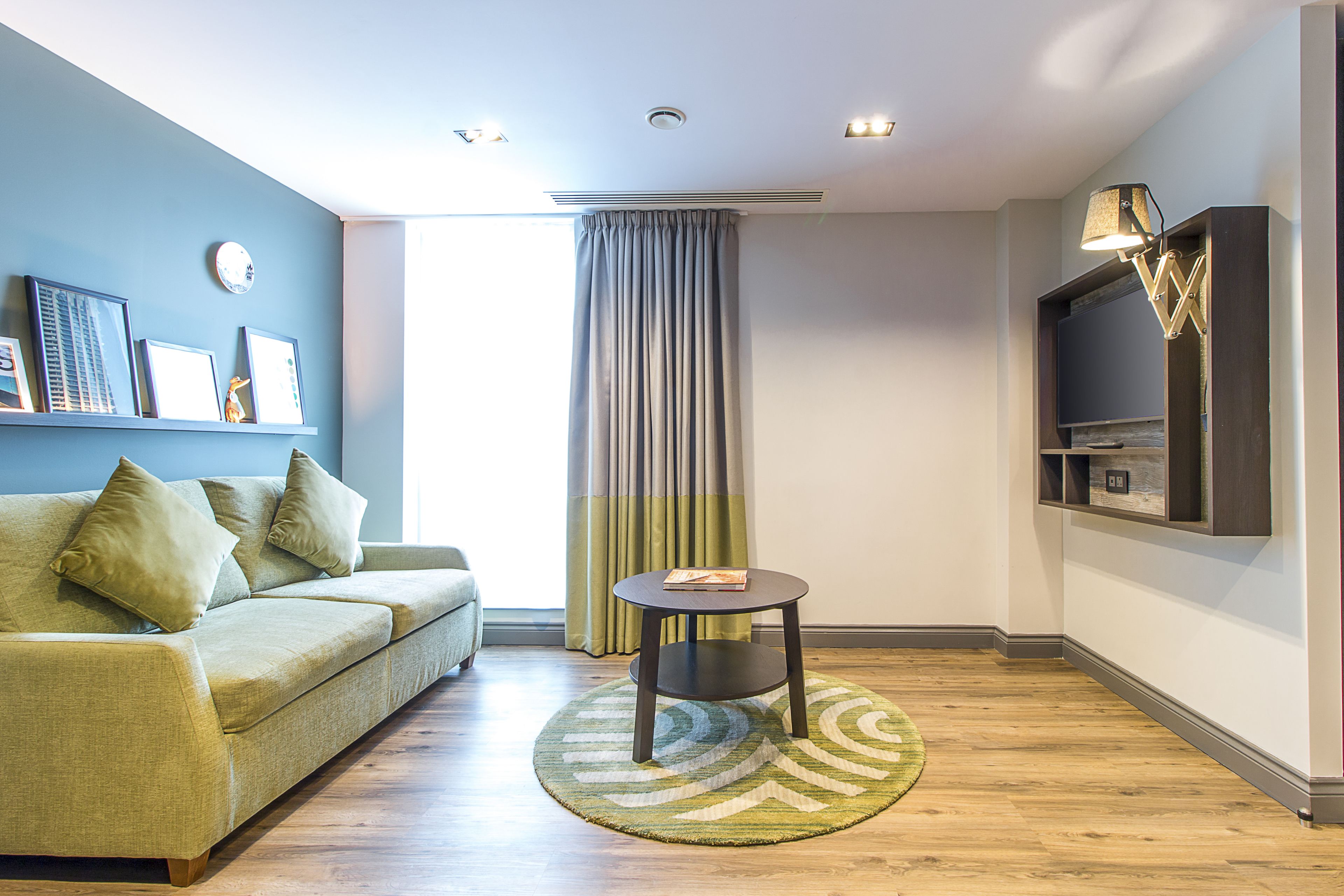 premium suite, 1 double bed (view) | living area | smart tv