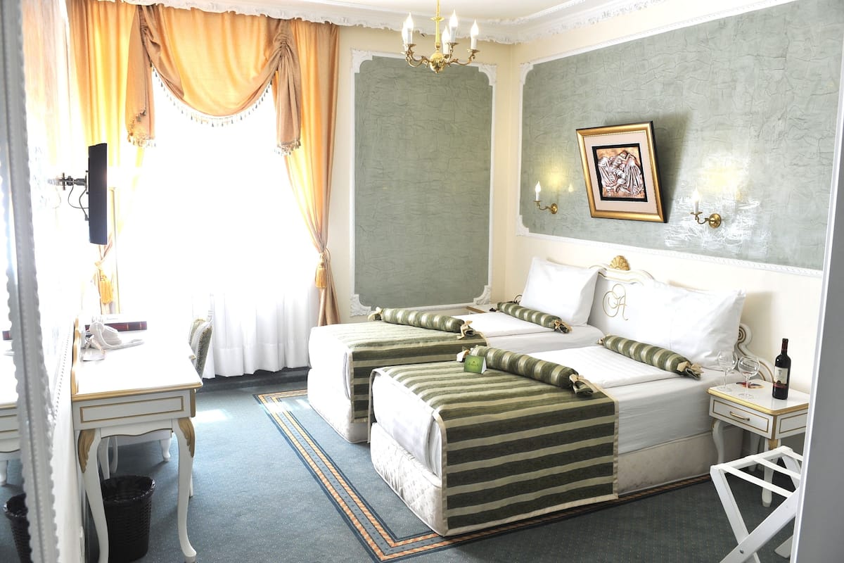 Premium bedding, memory-foam beds, in-room safe, desk