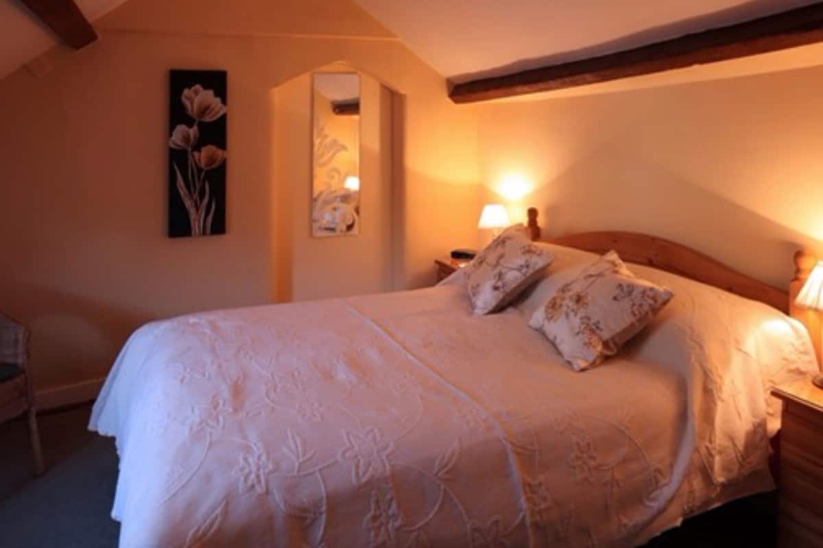 Tweepersoonskamer, en-suite badkamer | Een strijkplank/strijkijzer