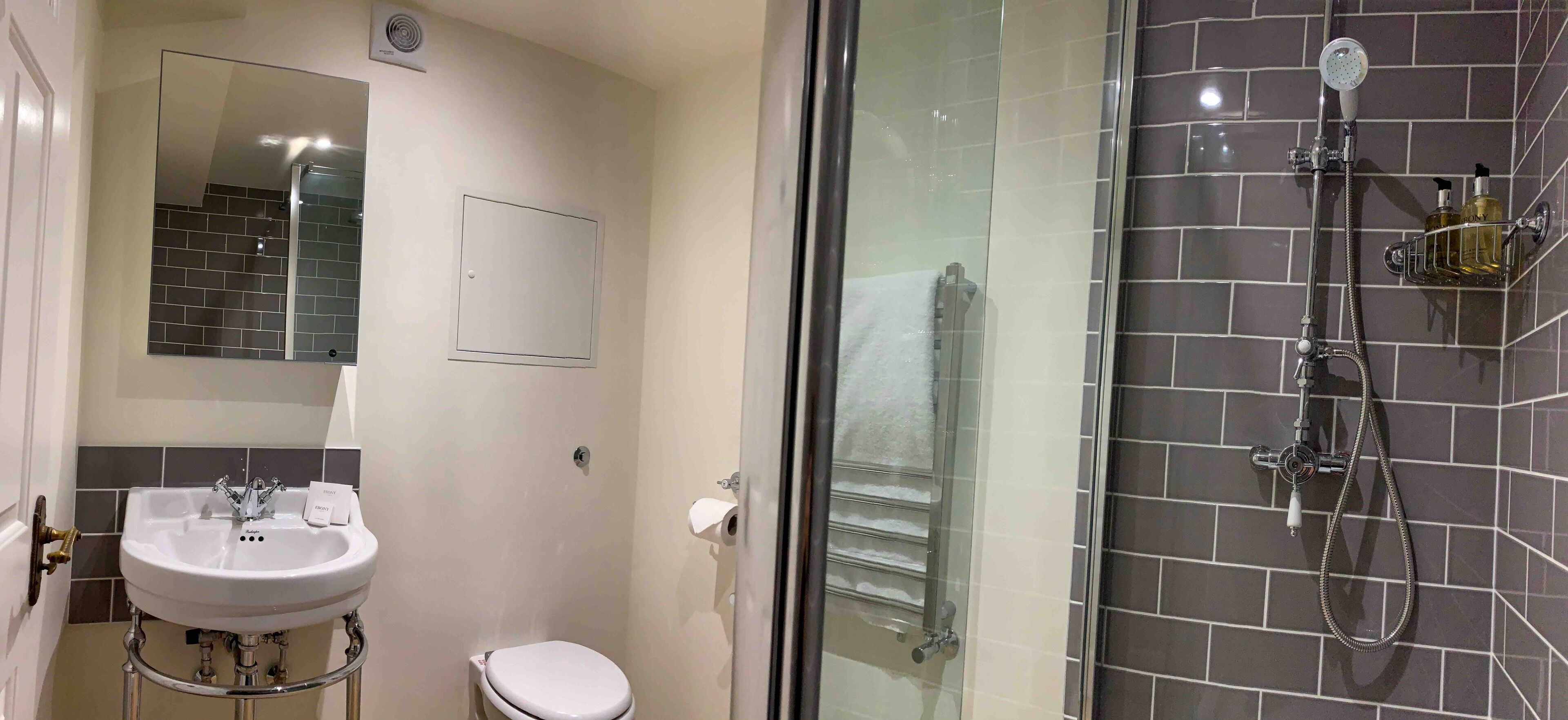 ground terrace double | bathroom | shower, free toiletries, hair dryer, towels