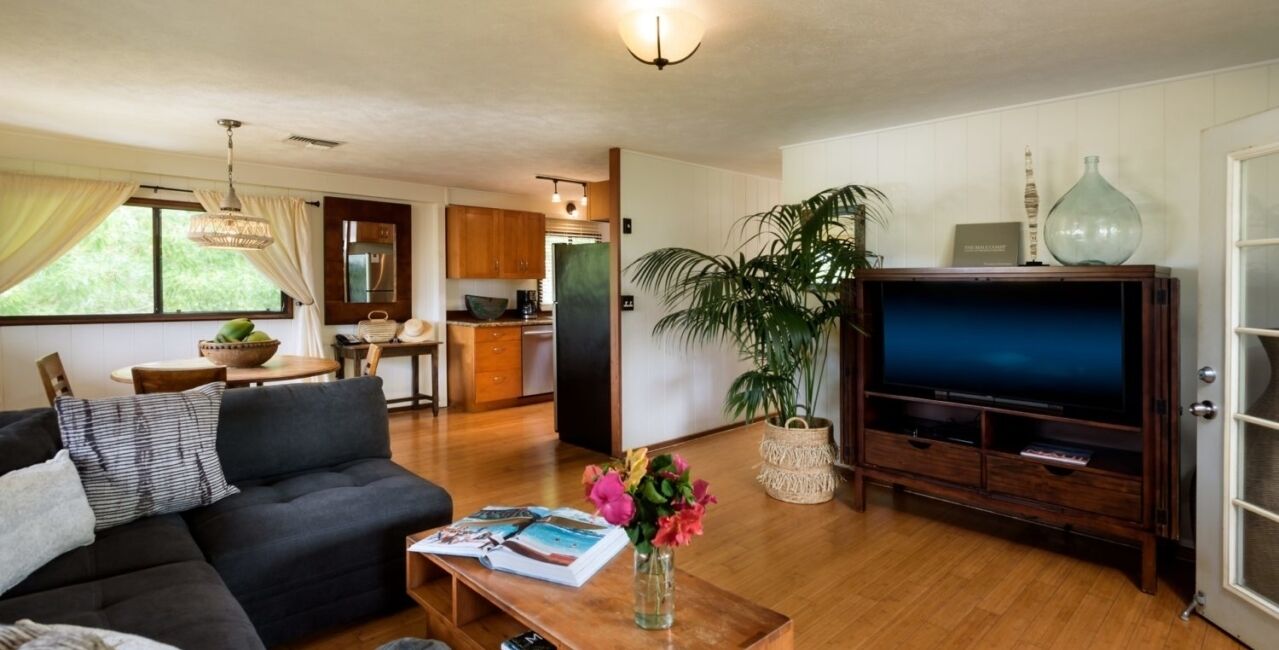 1 bedroom partial ocean view suite | living area | 42-inch flat-screen tv with cable channels, tv