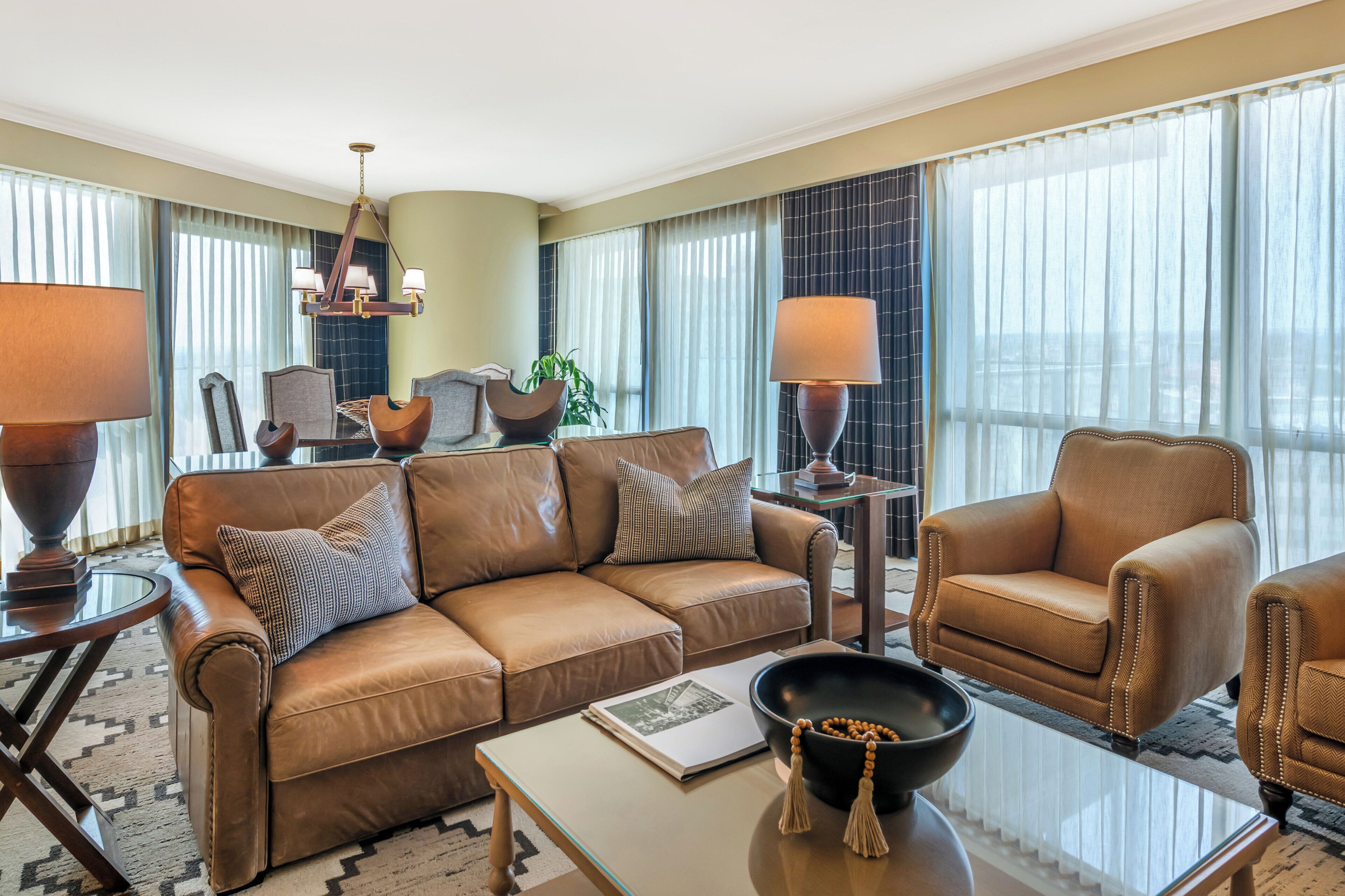 suite, 1 king bed, accessible (leddy, roll-in shower) | living room | 55-inch lcd tv with cable channels, tv, pay films