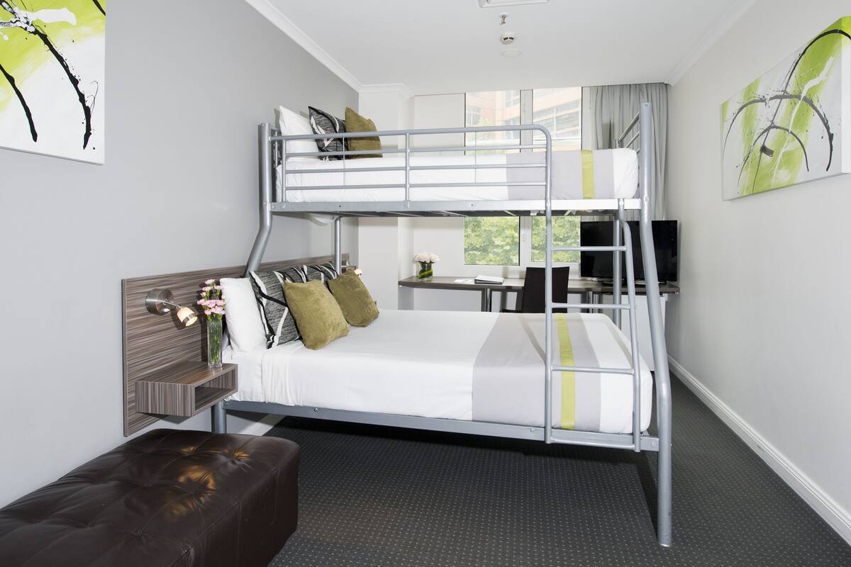 Desk, cots/infant beds, WiFi