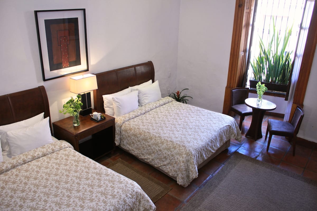 Standard Double Room, 2 Queen Beds | Free minibar, in-room safe, desk, laptop workspace