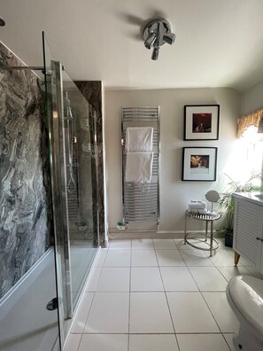 Executive Studio Suite, Ensuite | Bathroom | Free toiletries, towels, toilet paper