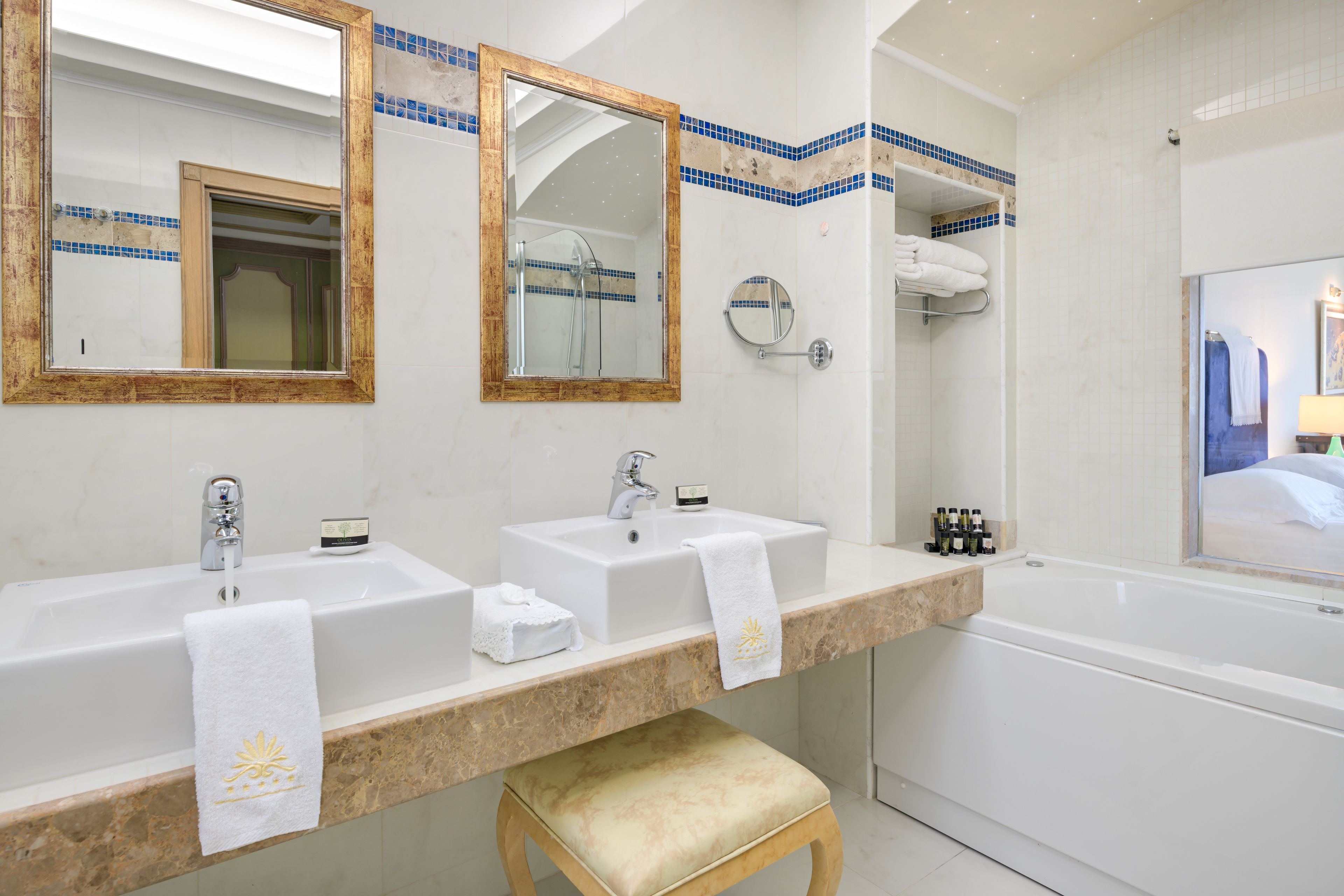 jetted bath, free toiletries, hair dryer, bathrobes