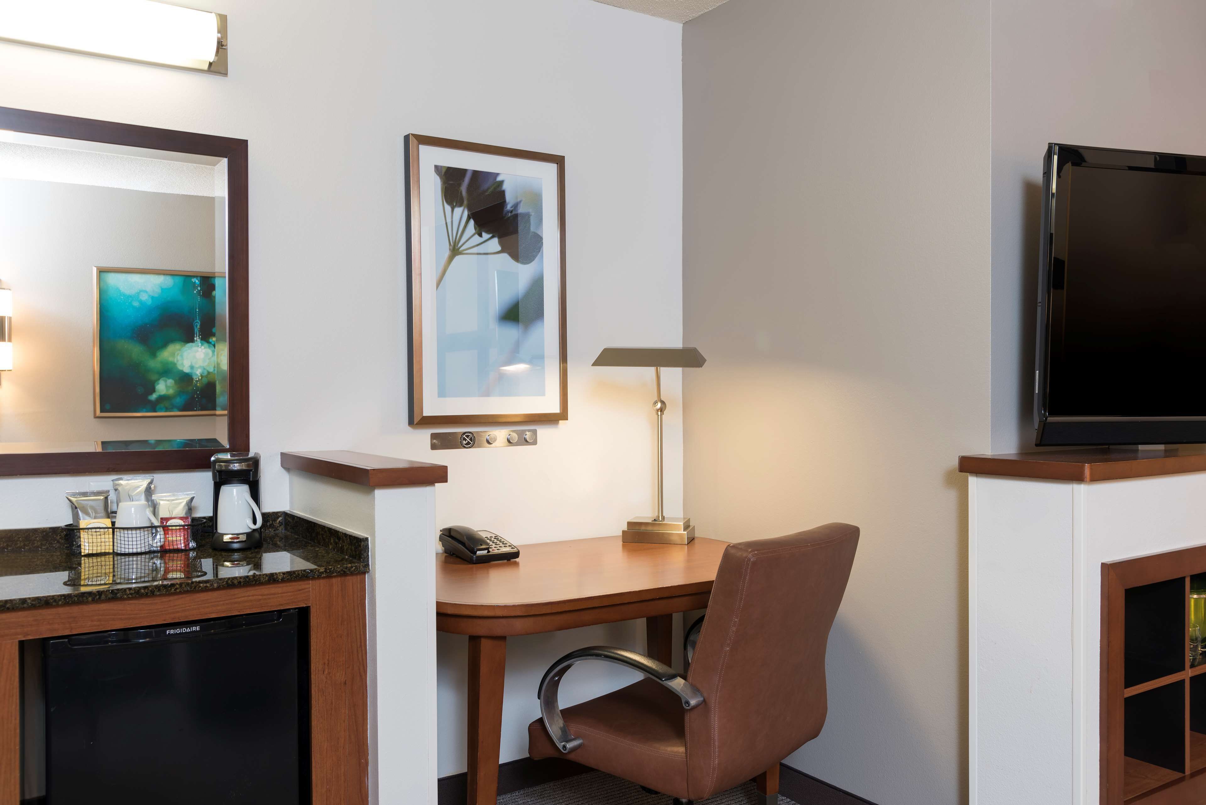 desk, blackout curtains, iron/ironing board, free wifi