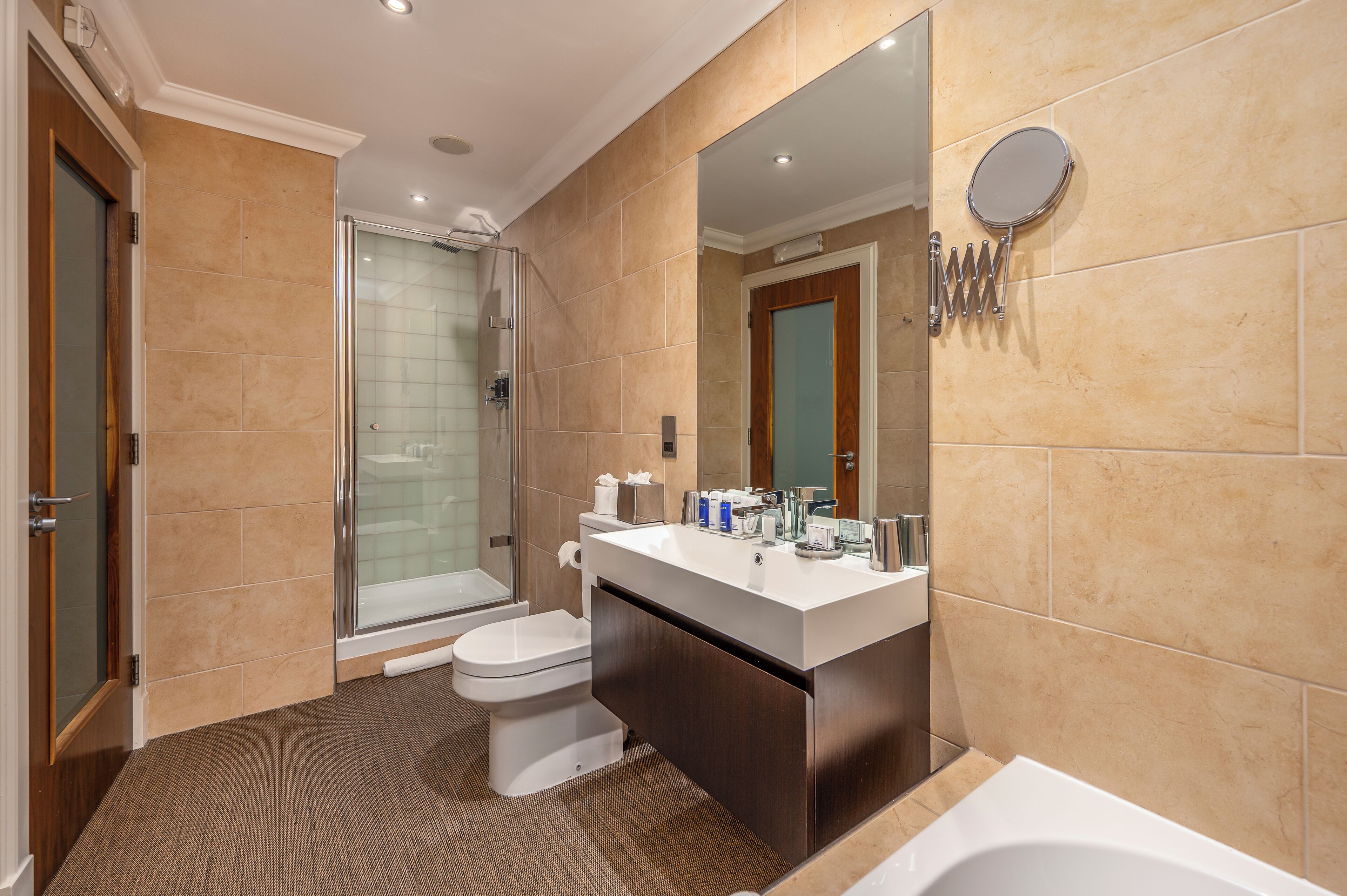 hip | bathroom | separate bathtub and shower, deep-soaking bathtub, rainfall showerhead