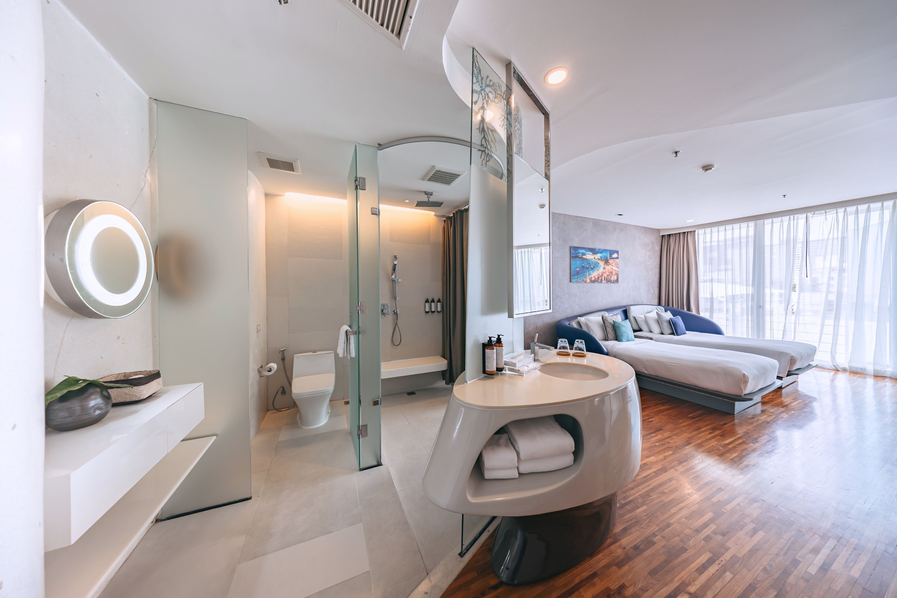 1 bedroom, egyptian cotton sheets, premium bedding, select comfort beds