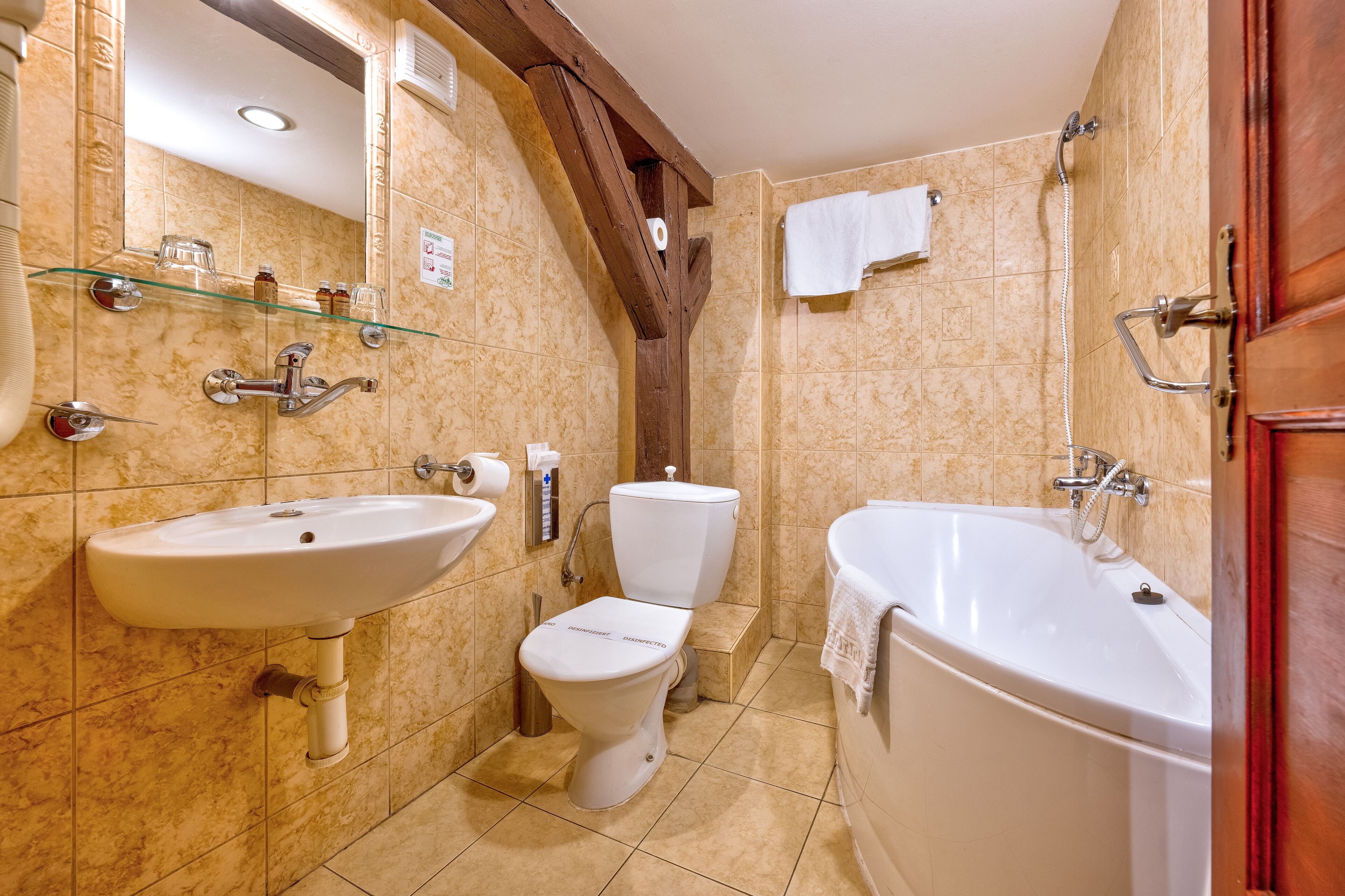 family room (attic) | bathroom | hair dryer, towels