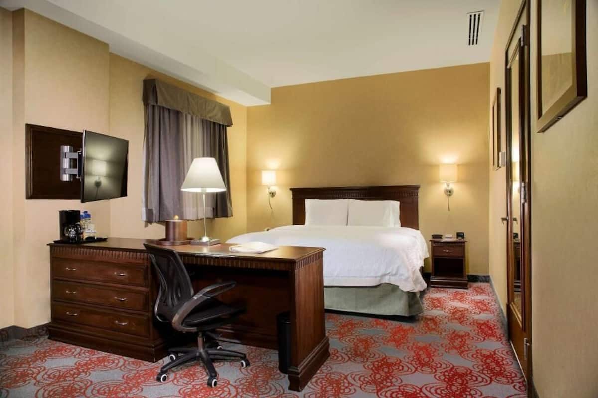 Hypo-allergenic bedding, desk, blackout curtains, iron/ironing board